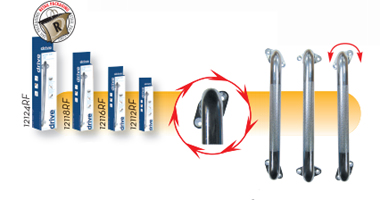 Chrome, Knurled Grab Bar with Rotating Flange